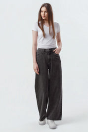 Jeans Baggy Mujer Gris