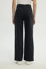 Jeans Mujer Moda Wide Leg Negro