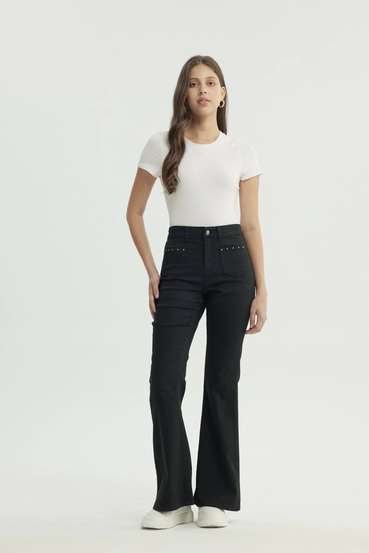 Jeans Mujer Flare Negro