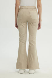 Jeans Mujer Flare Beige