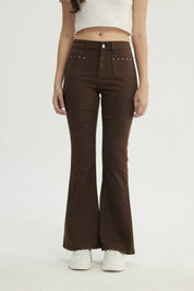 Jeans Mujer Flare Chocolate