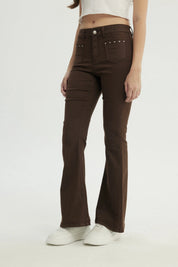 Jeans Mujer Flare Chocolate