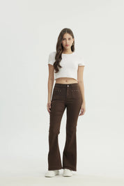 Jeans Mujer Flare Chocolate