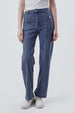 Jeans Calce Recto Mujer Azul