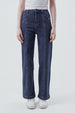 Jeans Calce Recto Mujer Azul Oscuro
