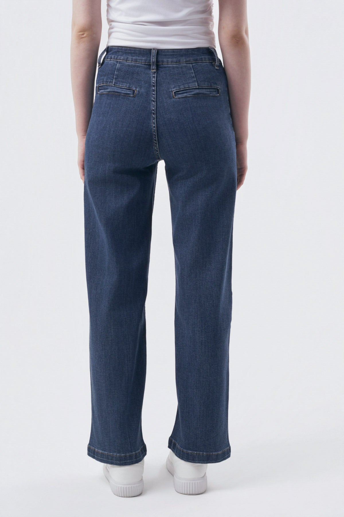 Jeans Calce Recto Mujer Azul Oscuro