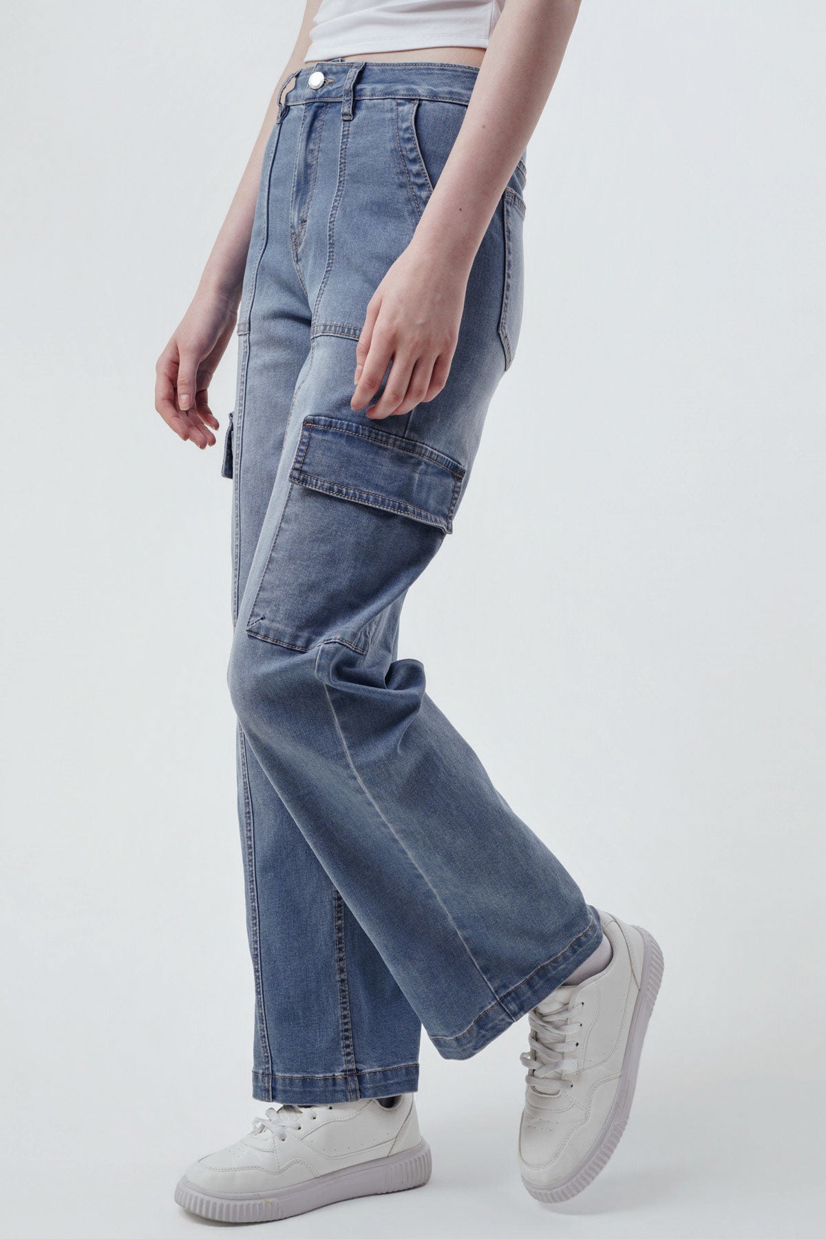 Jeans Mujer Calce Recto Azul Claro