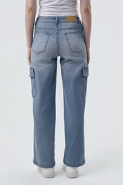 Jeans Mujer Calce Recto Azul Claro