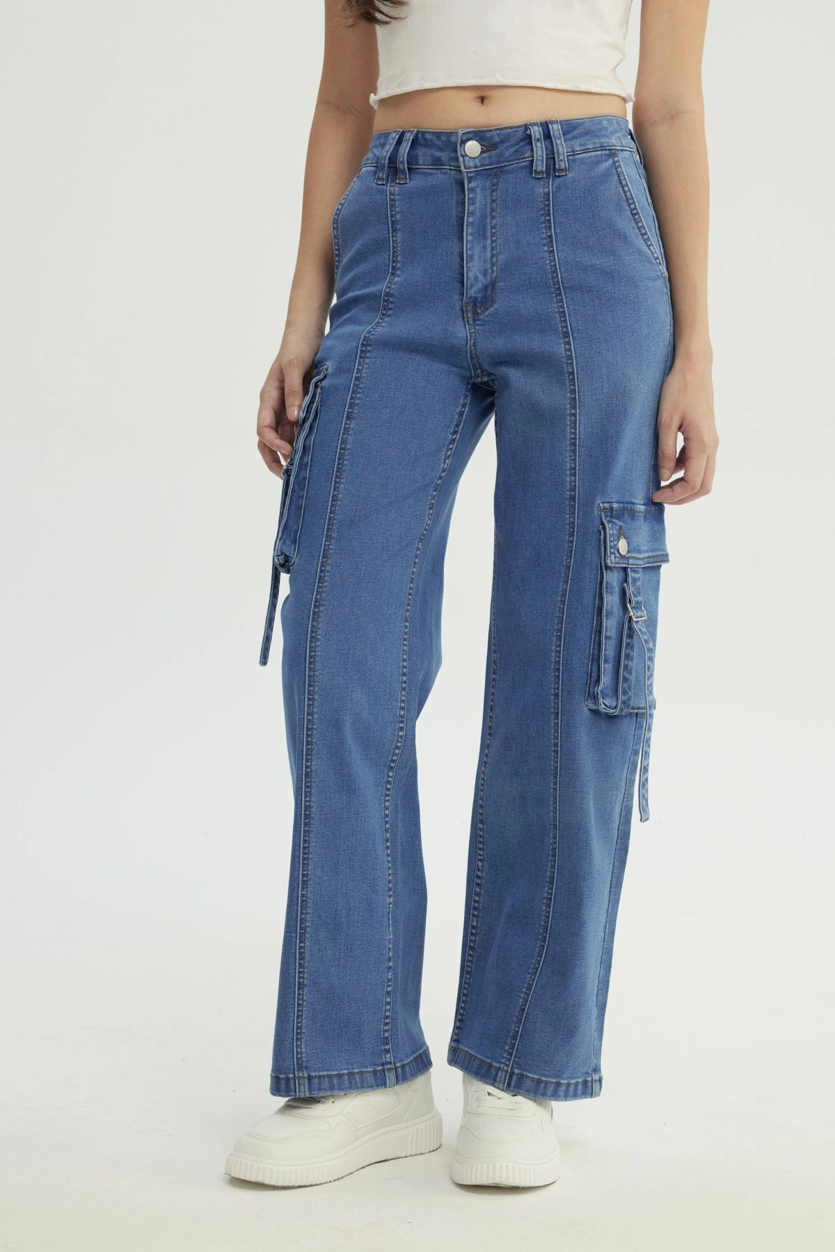 Jeans Calce Recto Mujer Azul