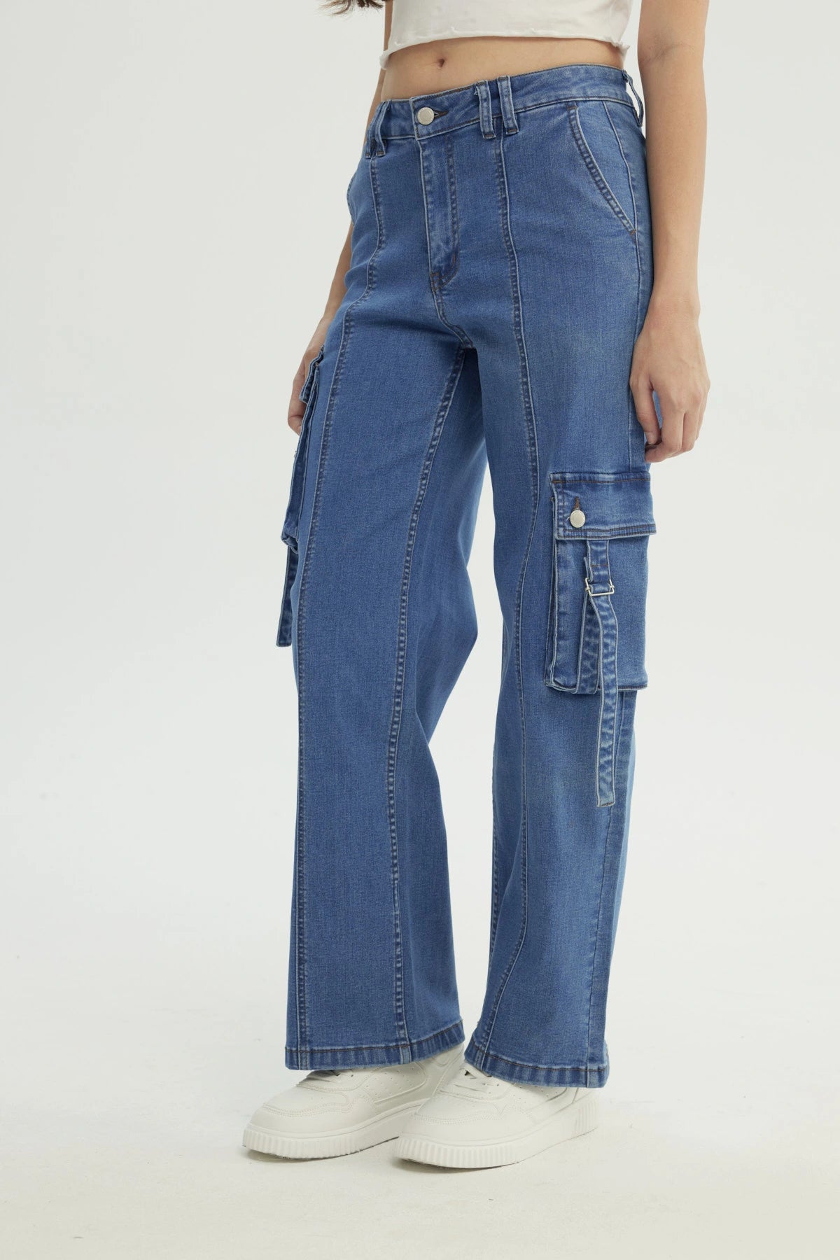 Jeans Calce Recto Mujer Azul