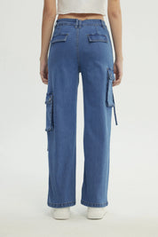 Jeans Calce Recto Mujer Azul