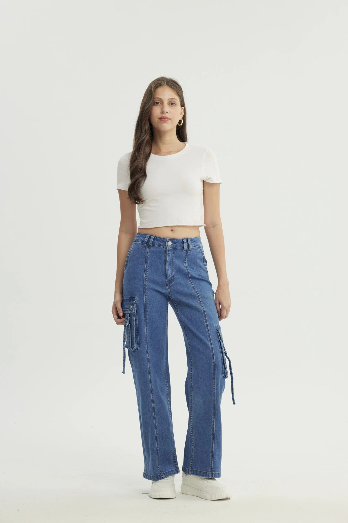Jeans Calce Recto Mujer Azul