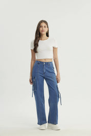 Jeans Calce Recto Mujer Azul