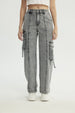 Jeans Mujer Calce Recto Gris