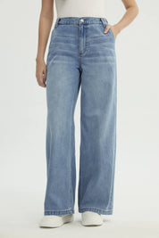 Jeans Wide Leg Mujer Azul