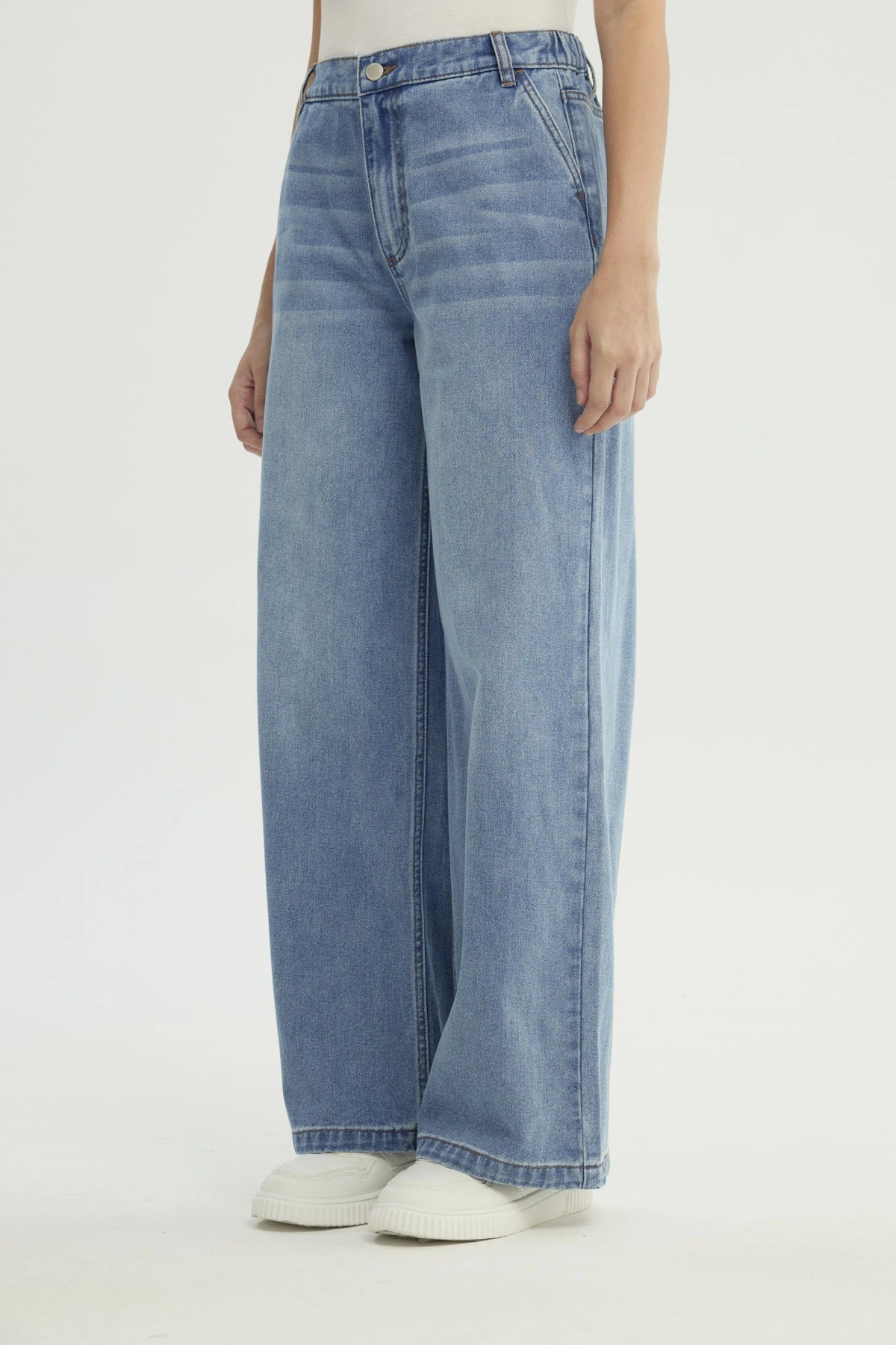 Jeans Wide Leg Mujer Azul