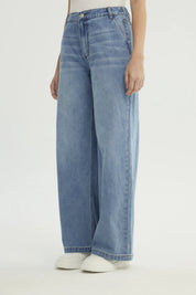 Jeans Wide Leg Mujer Azul