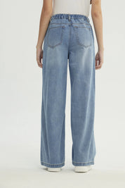 Jeans Wide Leg Mujer Azul