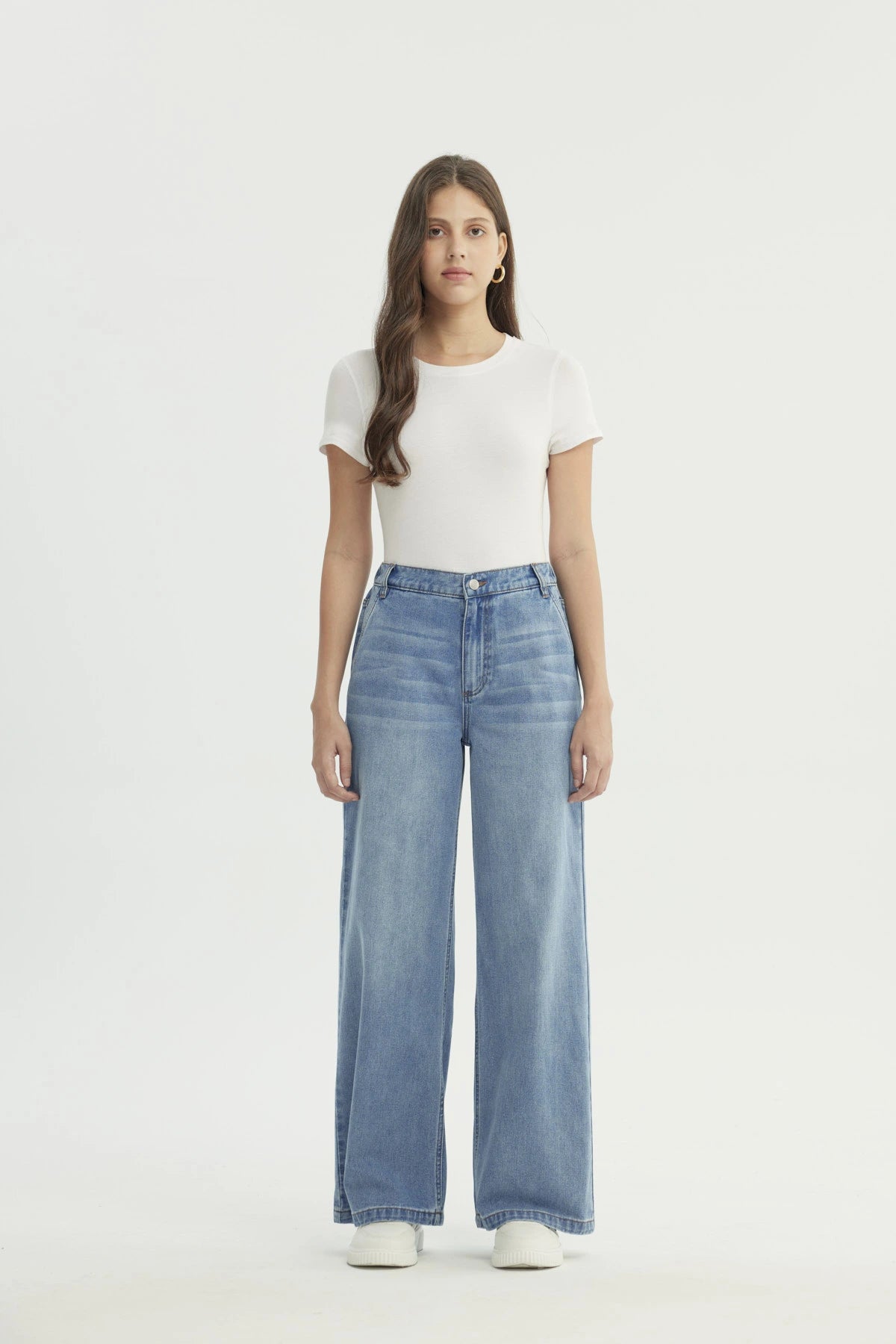 Jeans Wide Leg Mujer Azul