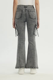 Jeans Mujer Flare Gris