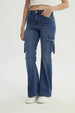 Jeans Mujer Flare Azul Oscuro
