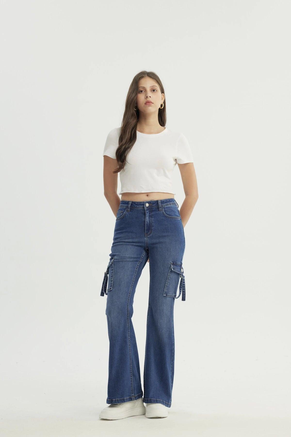 Jeans Mujer Flare Azul Oscuro