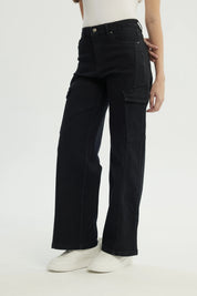 Jeans Mujer Calce Recto Negro