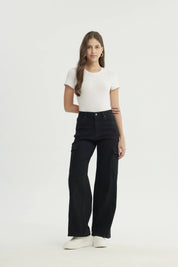 Jeans Mujer Calce Recto Negro