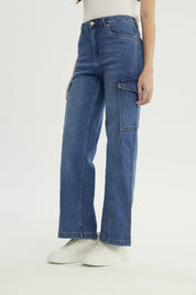 Jeans Mujer Calce Recto Azul