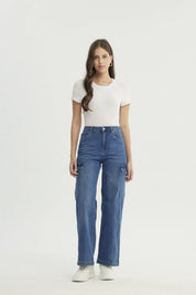 Jeans Mujer Calce Recto Azul