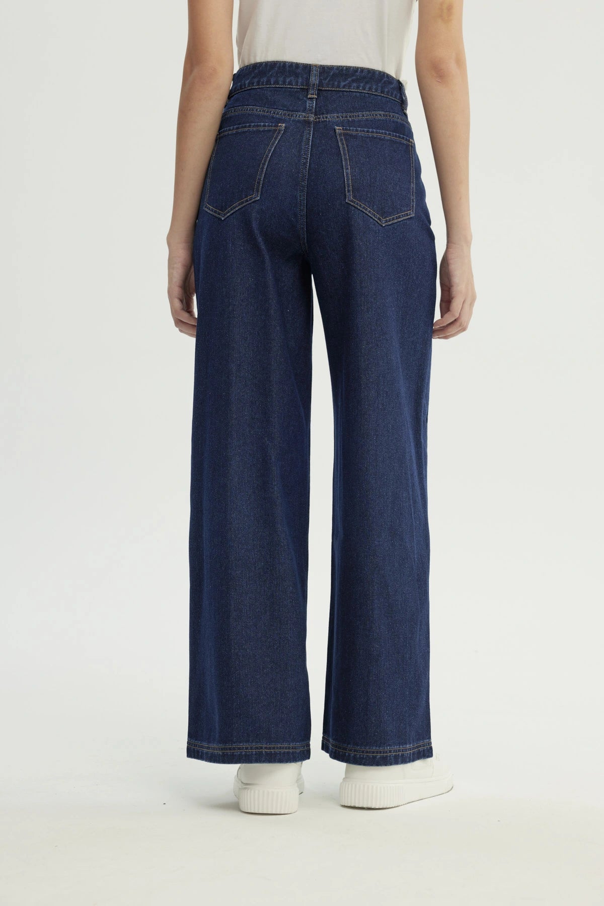 Jeans Mujer Moda Wide Leg Azul Indigo