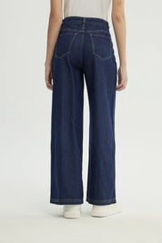 Jeans Mujer Moda Wide Leg Azul Indigo