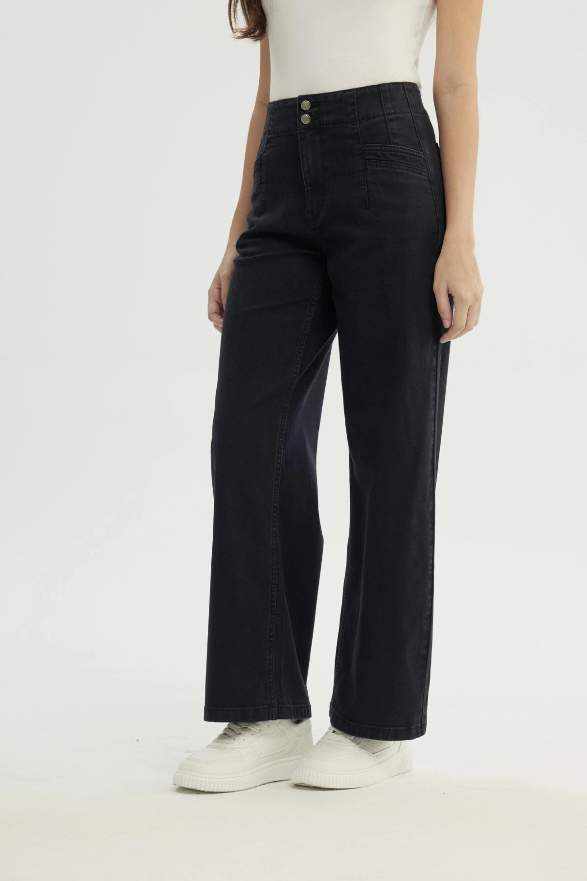 Jeans Mujer Calce Recto Negro