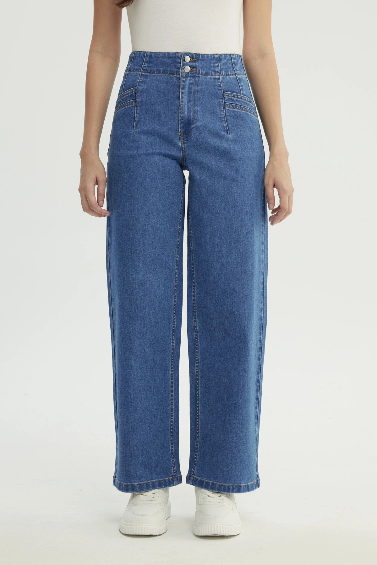 Jeans Mujer Calce Recto Azul
