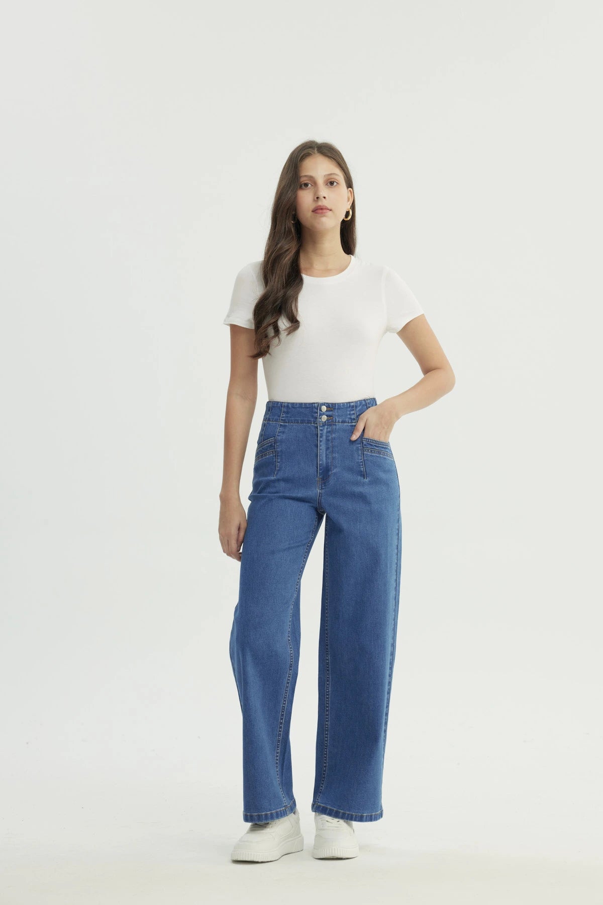 Jeans Mujer Calce Recto Azul