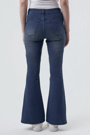 Jeans Flare Mujer Azul Oscuro