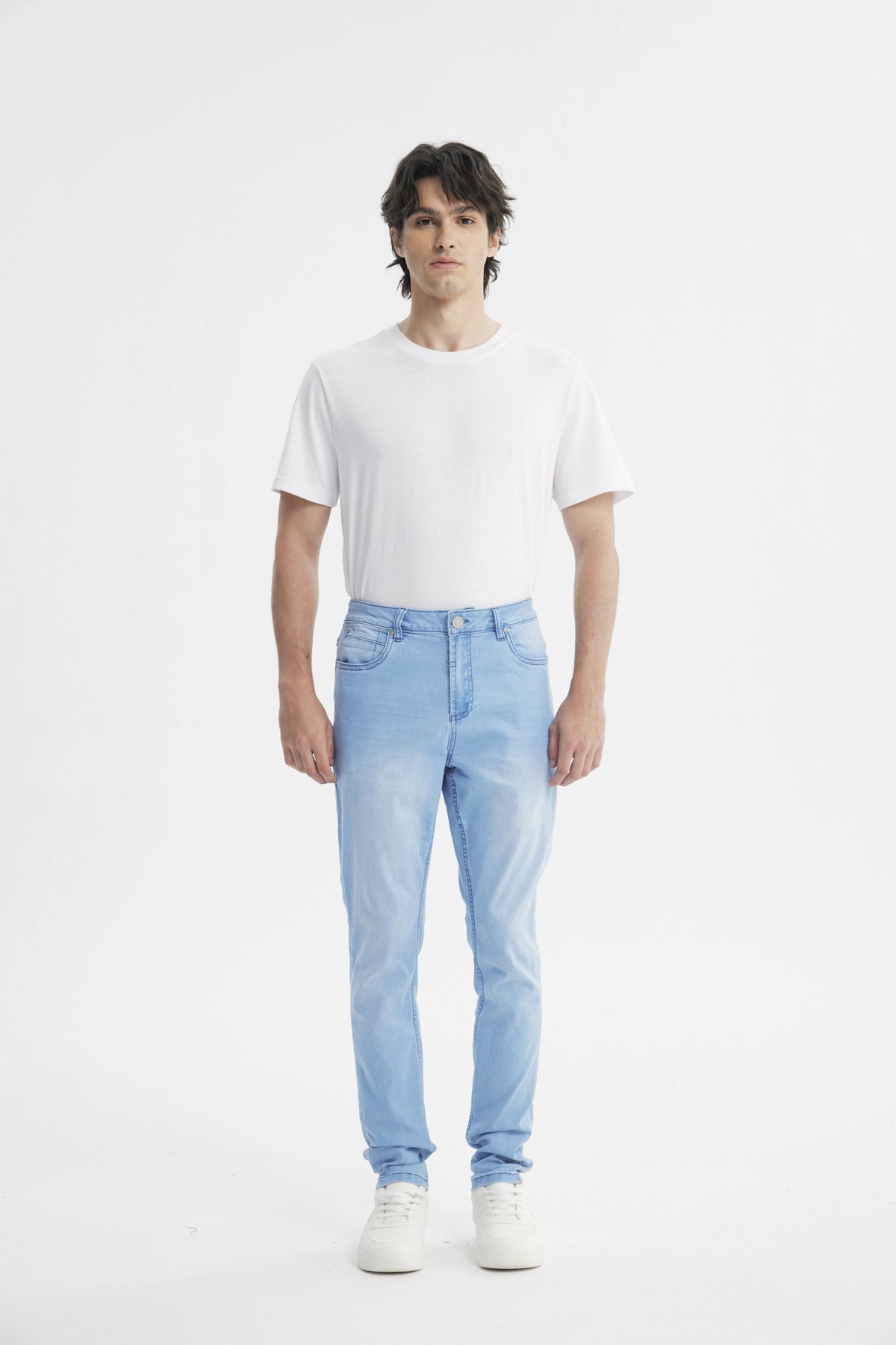 Jeans Skinny Hombre Azul Claro