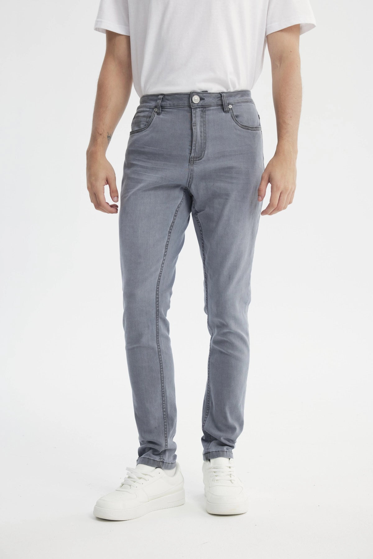 Jeans Skinny Hombre Gris