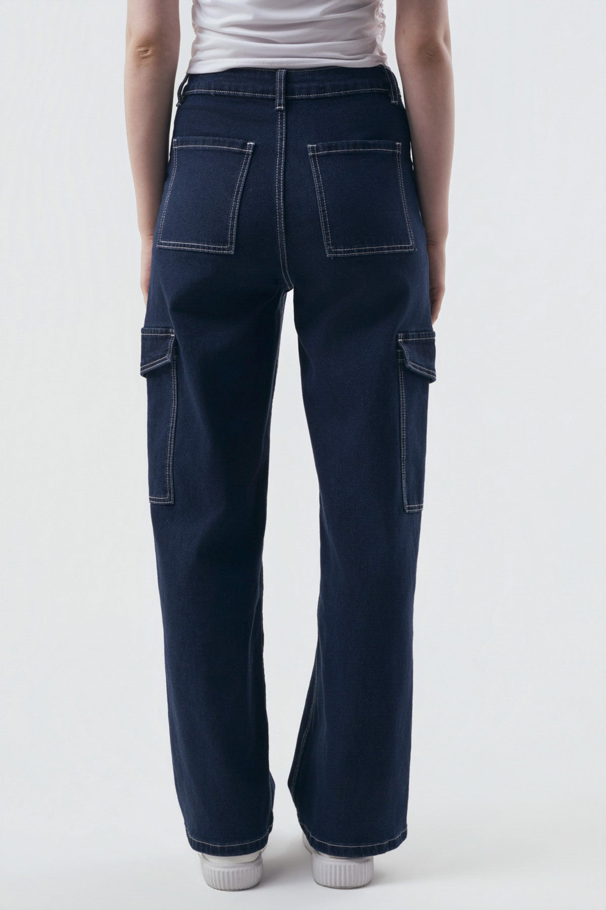 Jeans Calce Recto Mujer Azul Oscuro