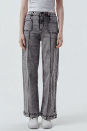 Jeans Baggy Mujer Gris