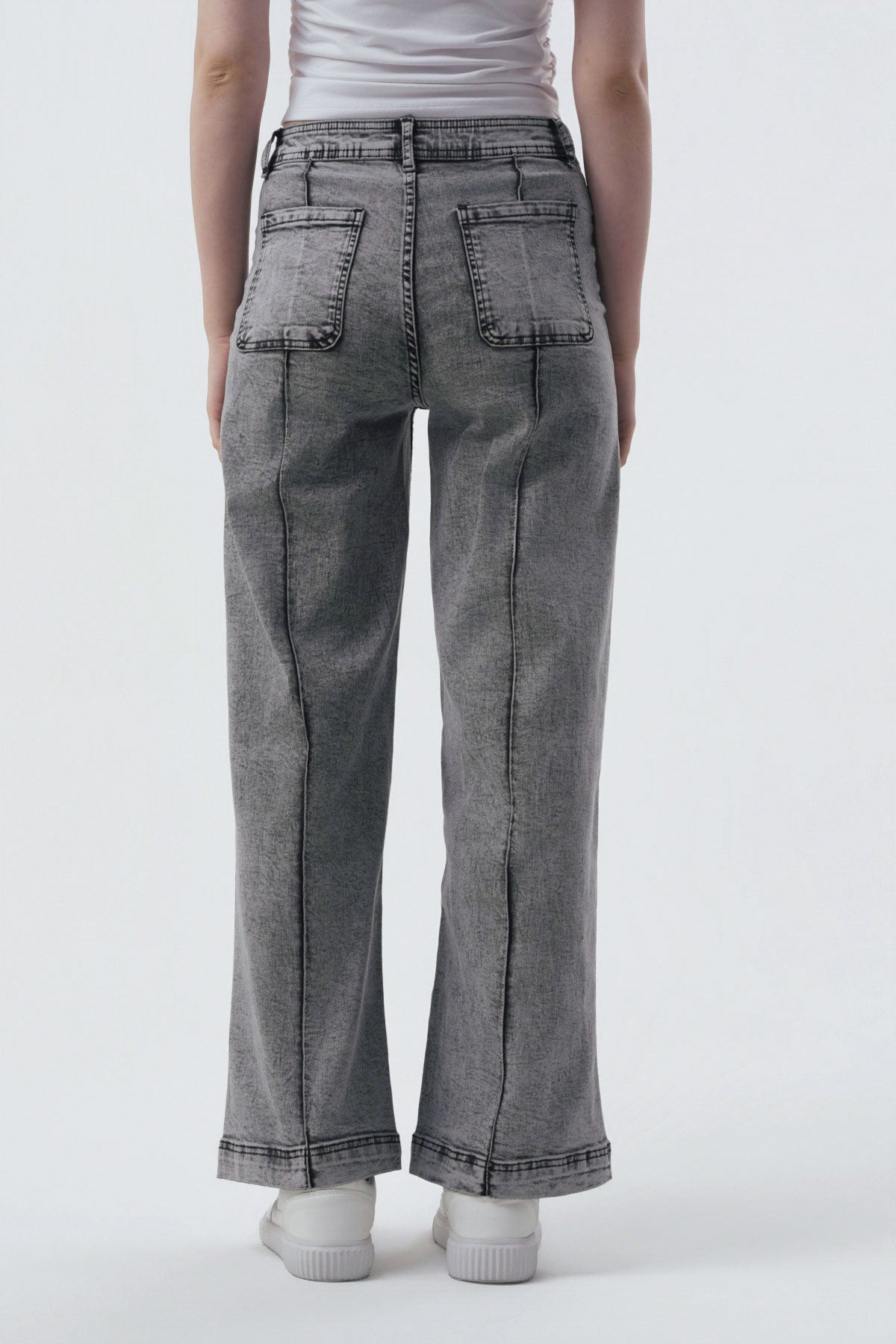 Jeans Baggy Mujer Gris