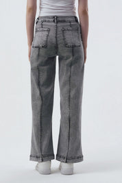 Jeans Baggy Mujer Gris