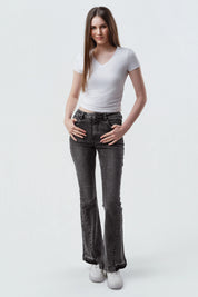 Jeans Flare Mujer Negro