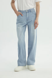 Jeans Straight Hombre Azul Claro