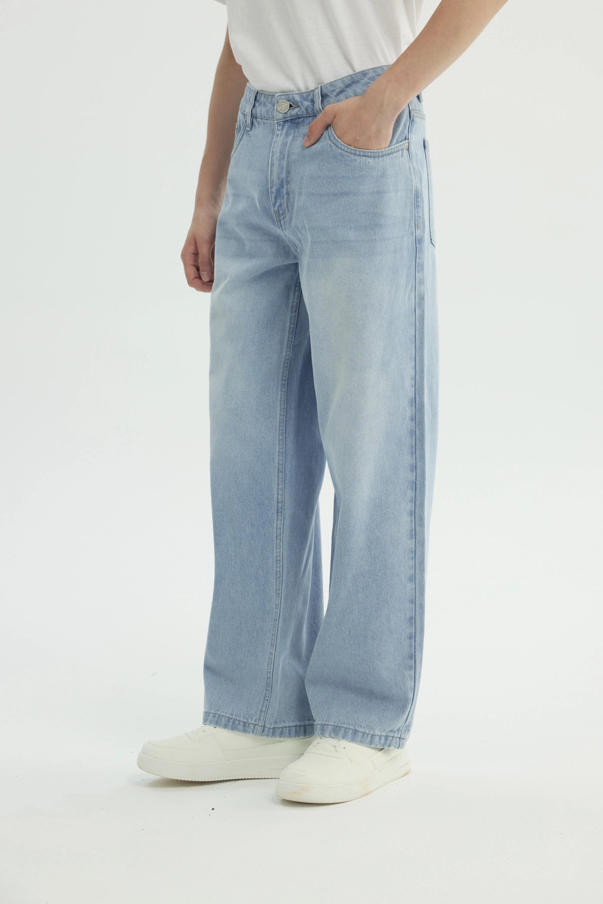 Jeans Straight Hombre Azul Claro