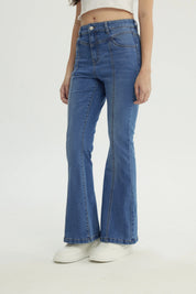 Jeans Mujer Flare Azul