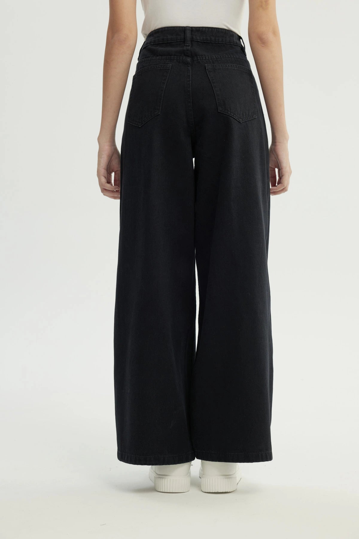 Jeans Mujer Moda Wide Leg Negro