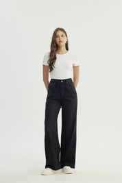 Jeans Mujer Calce Recto Negro