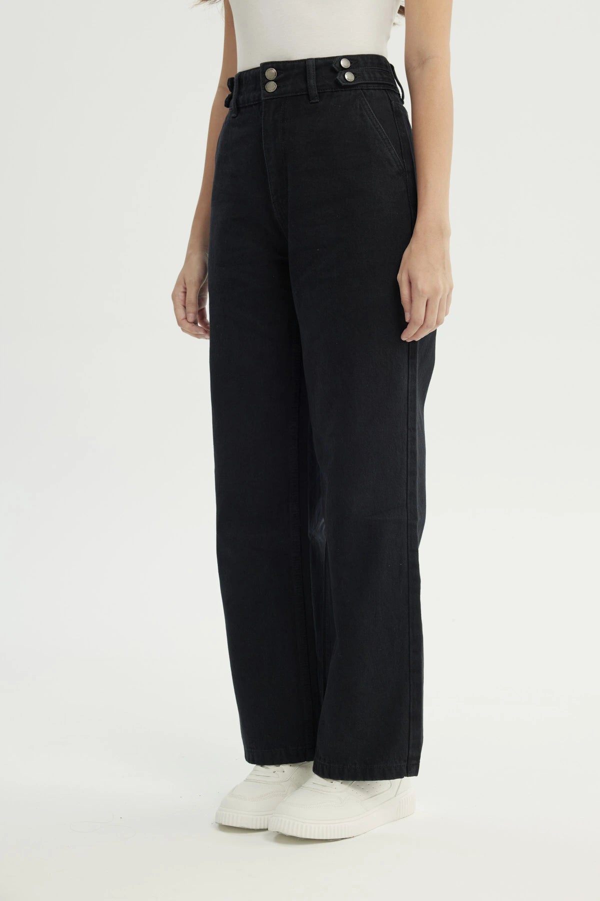 Jeans Mujer Calce Recto Negro