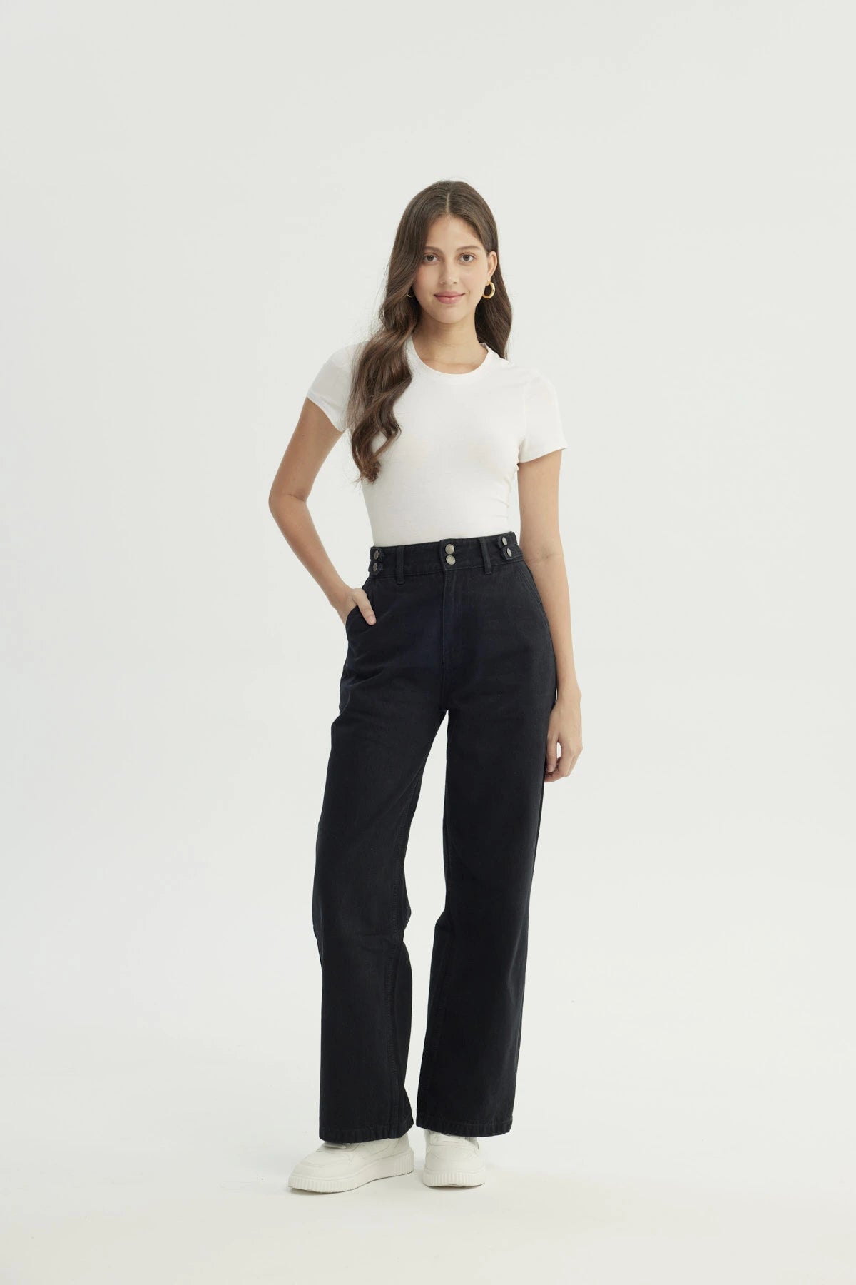 Jeans Mujer Calce Recto Negro